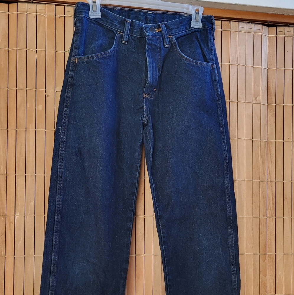 Men's Rustler by Wrangler 29 x 30 Blue Jeans Straight Leg Regular Fit